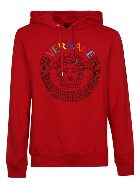 versace pullover schwarz rot|Versace zip up hoodie.